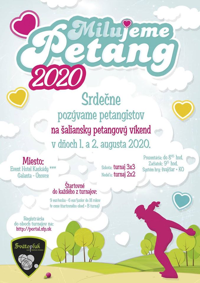 Pozvánka na petangové turnaje - Milujem Petang 2020